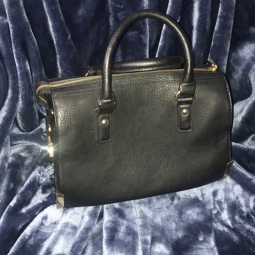 Black vegan leather purse